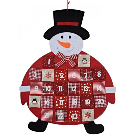 Adventný kalendár v tvare snehuliaka