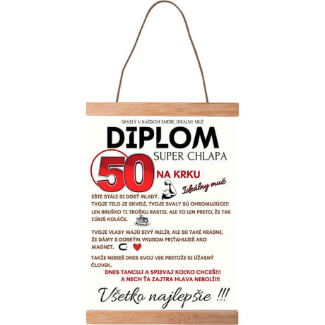 Originálny plagát na 50. narodeniny - perfektný darček pre mužov