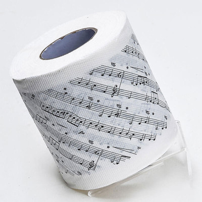 Vtipný toaletný papier s hudobnými notami