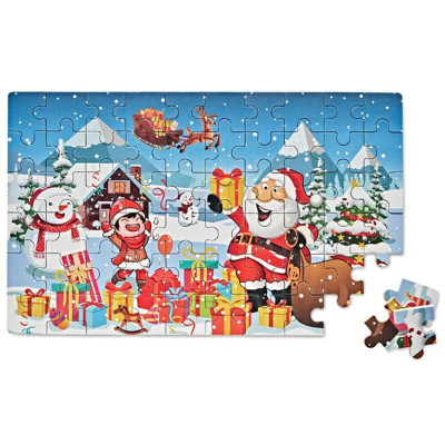 Vianočné puzzle 60 dielov so Santa Clausom v plechovej krabičke