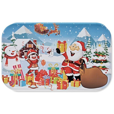Vianočné puzzle 60 dielov so Santa Clausom v plechovej krabičke