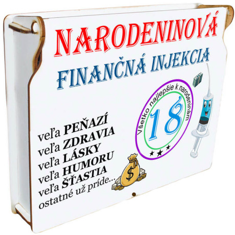 Finančná injekcia na 18. narodeniny - originálny darček k osemnástke