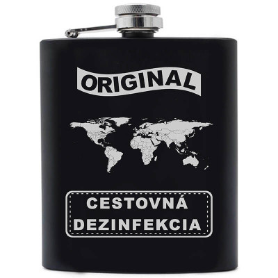 Vtipná butylka Originál cestovná dezinfekcia s mapou sveta