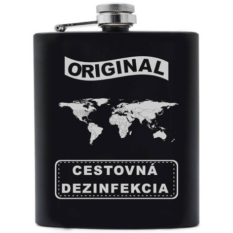 Vtipná butylka Originál cestovná dezinfekcia s mapou sveta
