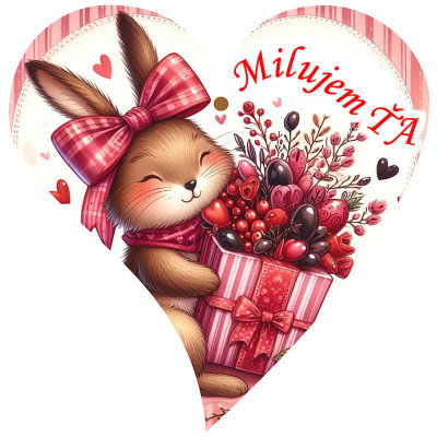 Darček pre „zajačika“ na Valentína – srdiečko so zajačikom