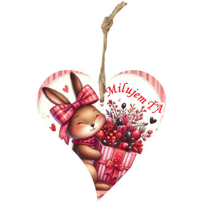 Darček pre „zajačika“ na Valentína – srdiečko so zajačikom
