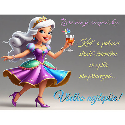 Vtipný darček pre ženu na narodeniny - princezná s peniazmi