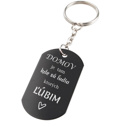 DOMOV je  tam kde sú ľudia ktorých ĽÚBIM - luxusný prívesok na kľúče
