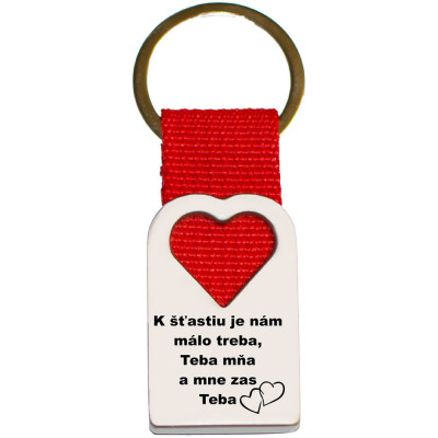Prívesok lásky K šťastiu je nám málo treba, Tebe mňa a mne zas Teba