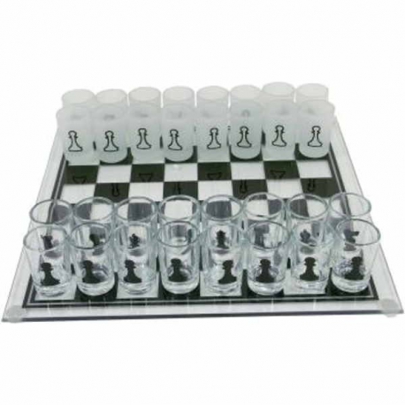 Sklenené šachy s pohárikmi