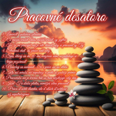Vtipná tabuľka pracovné desatoro – dar pre kolegu, šéfa, do kancelárie