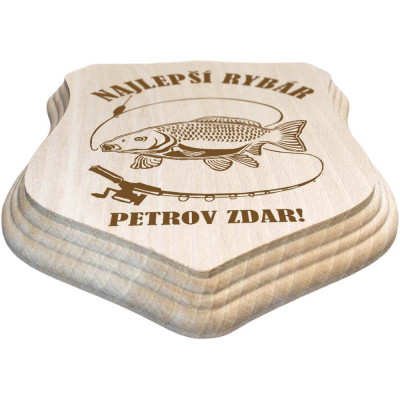 Drevená trofej pre rybára – Darček pre najlepšieho rybára