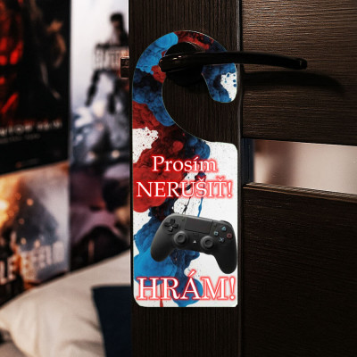 Visačka na dvere pre hráčov – prosím nerušiť, hrám!