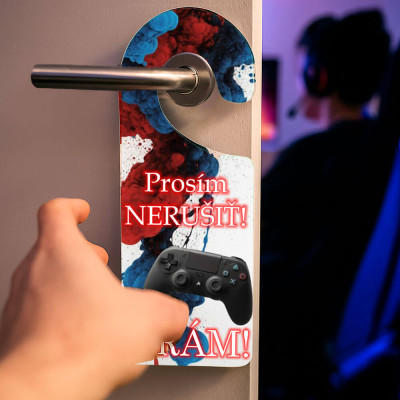 Visačka na dvere pre hráčov – prosím nerušiť, hrám!