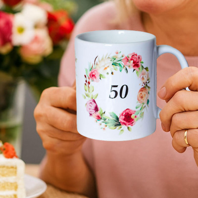 Hrnček k 50. narodeninám s venovaním – darček k jubileu