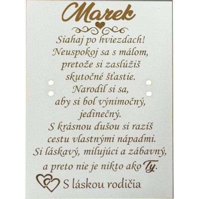 Personalizovaný darček pre syna od rodičov – bez náramku