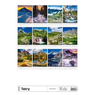 Nástenný kalendár Tatry 2026