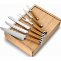 Kuchynská súprava nožov a vidličky v drevenej bambusovej  krabičke