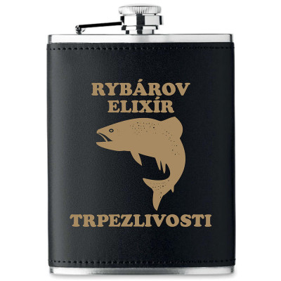 Čierna ploskačka z umelej kože pre rybára - vtipný darček pre rybárov