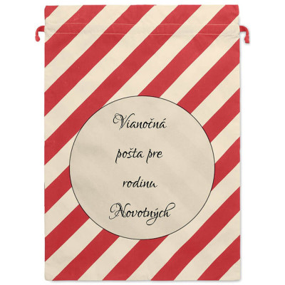 Personalizované vianočné vrece na darčeky s menom rodiny