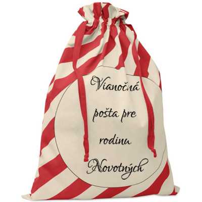 Personalizované vianočné vrece na darčeky s menom rodiny