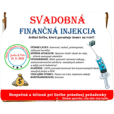 Svadobná finančná injekcia – vtipný darček s peniazmi pre mladomanželov