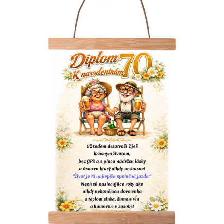 Plagát – diplom na 70. narodeniny pre babku a dedka na stenu