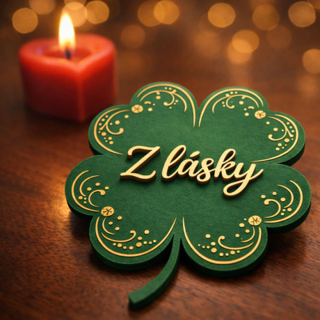 Originálny darček z lásky - zelený štvorlístok pre šťastie