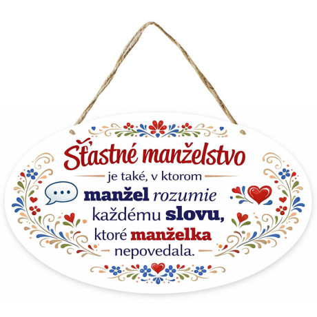 Darček pre manžela - tabuľka o šťastnom manželstve