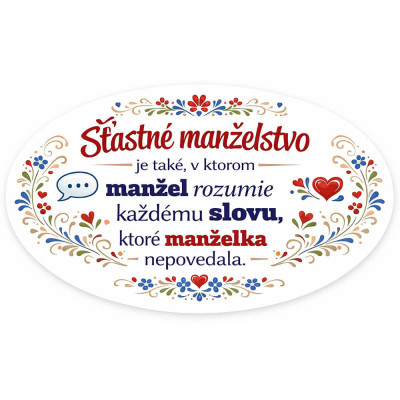Darček pre manžela - tabuľka o šťastnom manželstve