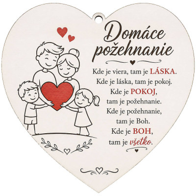 Srdiečko domáce požehnanie zavesené na stene