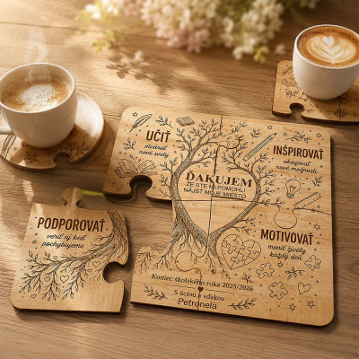 Bambusové podtácky puzzle – darček pre pani učiteľku