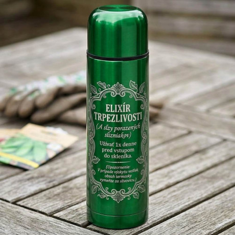 Vtipná termoska pre záhradkára – Elixír trpezlivosti 1 l