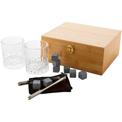 Luxusný whisky set v bambusovej darčekovej krabičke