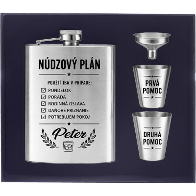 Ploskačka Núdzový plán – vtipný darček pre muža aj ženu