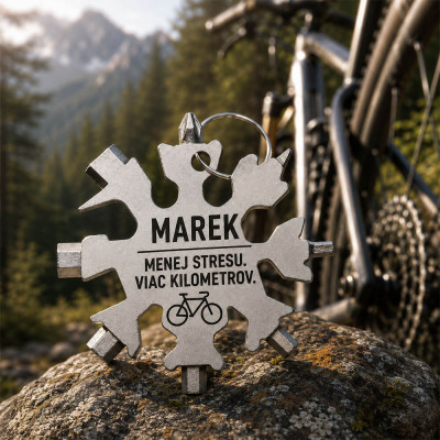Multifunkčný nástroj pre cyklistov – darček s gravírovaním v teréne