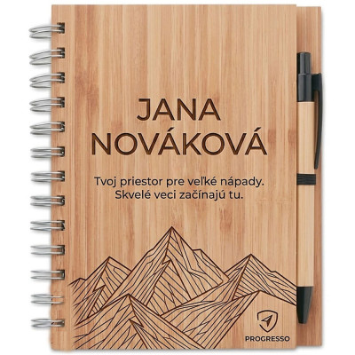 Bambusový diár s gravírovaním – firemný darček