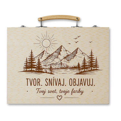 Kreslenie pre deti v drevenom kufríku  - tvor, snívaj objavuj