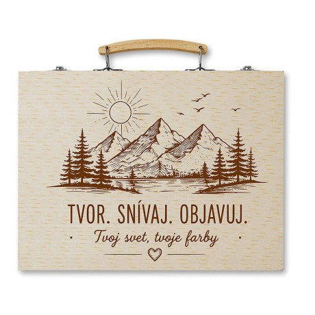 Kreslenie pre deti v drevenom kufríku  - tvor, snívaj objavuj