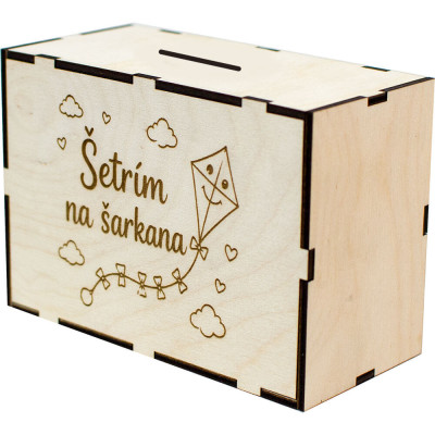 Drevená pokladnička Šetrím na šarkana pre deti