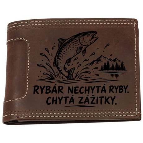Kožená peňaženka pre rybára – originálny darček