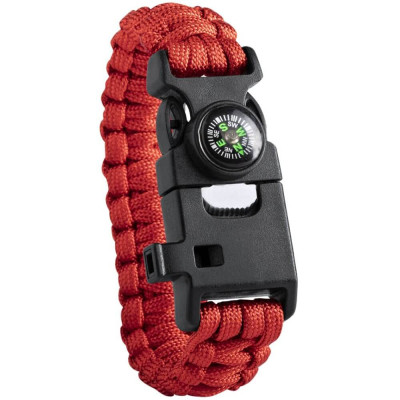 Paracord survival náramok – kompas, kresadlo, píšťalka