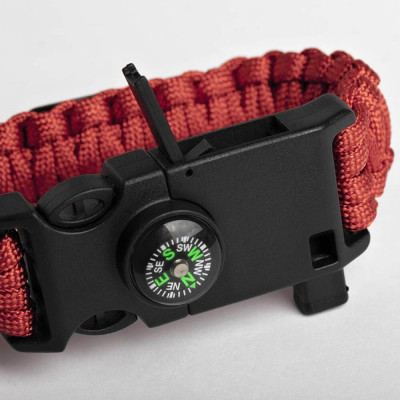 Paracord survival náramok – kompas, kresadlo, píšťalka