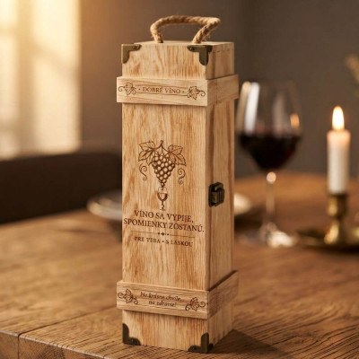 Drevený box na víno – víno sa vypije, spomienky zostanú
