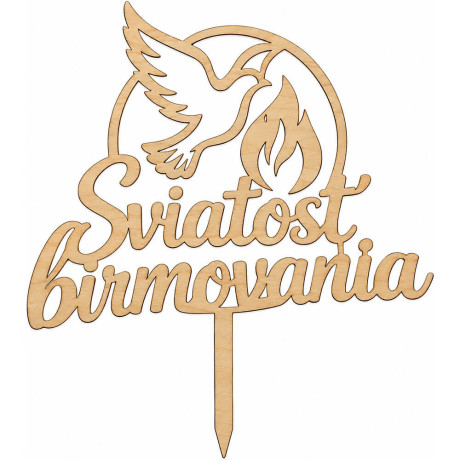Zápich na tortu Sviatosť birmovania s holubicou a plameňom