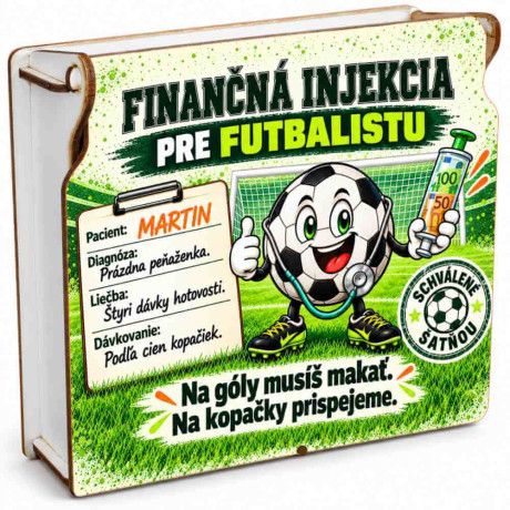 Finančná injekcia pre futbalistu – vtipný darček na peniaze