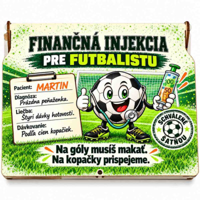 Finančná injekcia pre futbalistu – vtipný darček na peniaze