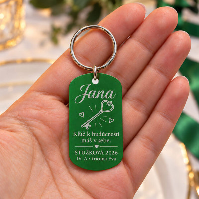 Prívesok na stužkovú s menom – darček od triednej učiteľky
