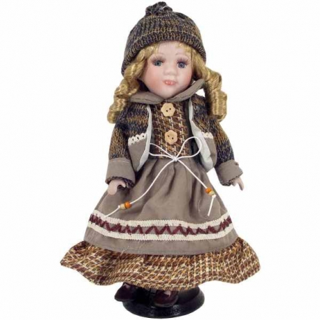 Keramická bábika v šatách
