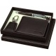 Hnedá luxusná súprava Balmain - pero, peňaženka, prívesok